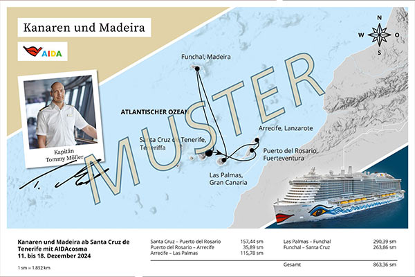 Muster einer digitalen Seekarte